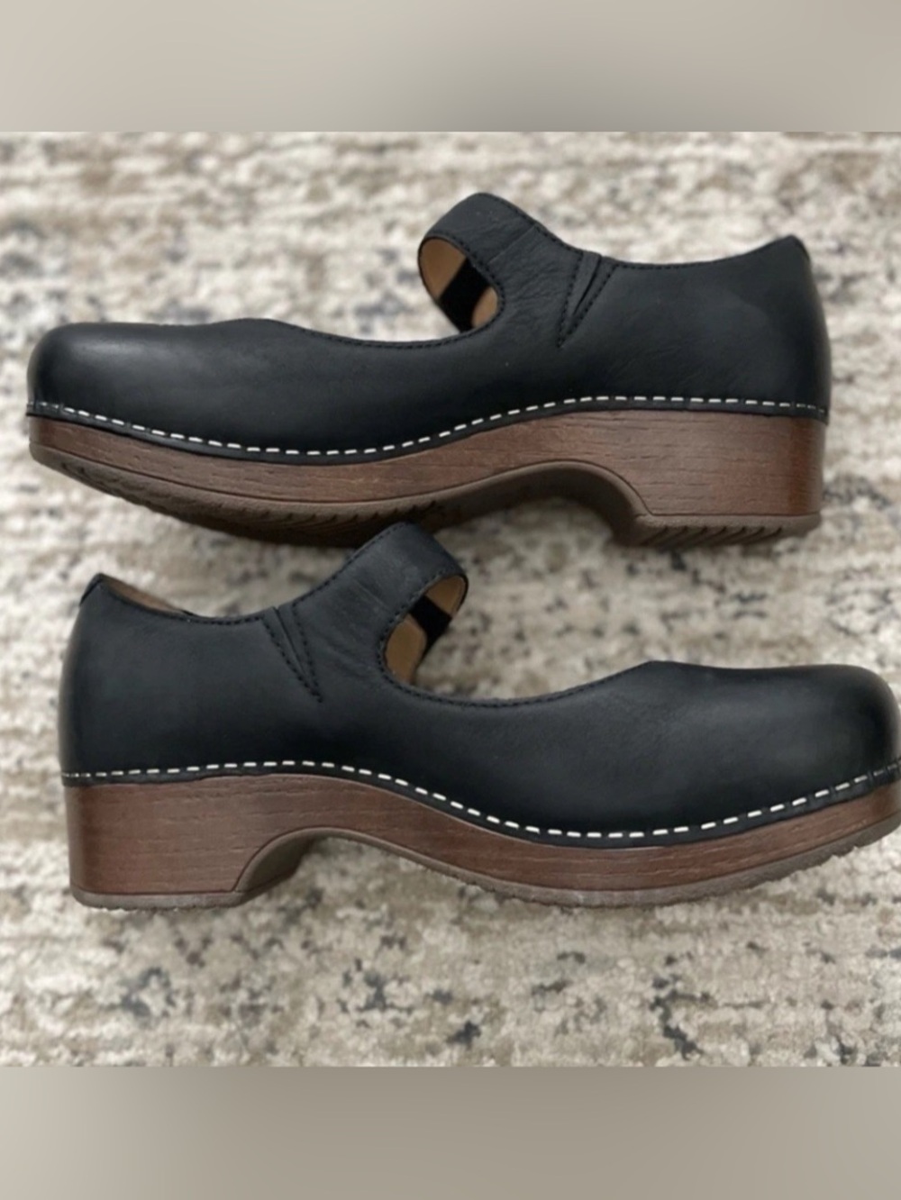 Dansko‎ Beatrice Mary Jane Clogs Black Burnished Leather - Picture 3 of 7